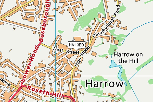 HA1 3ED map - OS VectorMap District (Ordnance Survey)