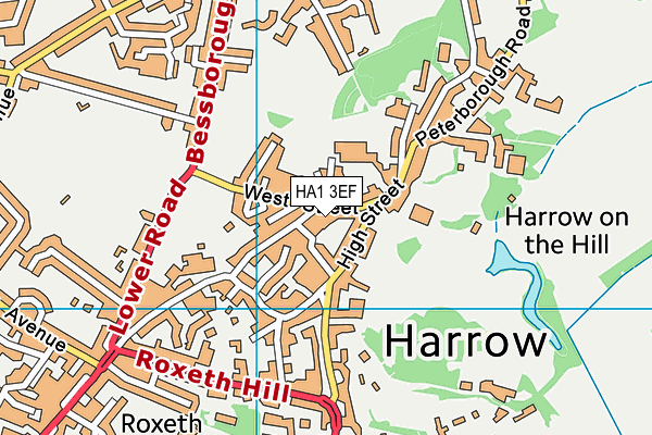 HA1 3EF map - OS VectorMap District (Ordnance Survey)