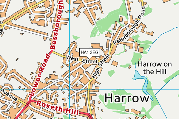 HA1 3EG map - OS VectorMap District (Ordnance Survey)
