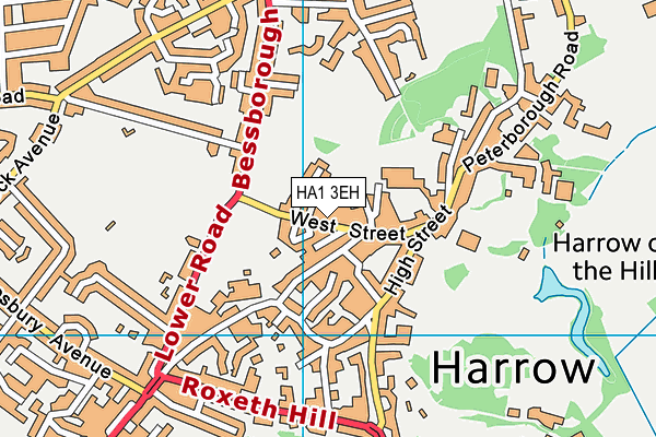 HA1 3EH map - OS VectorMap District (Ordnance Survey)
