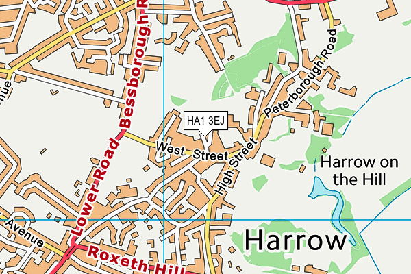 HA1 3EJ map - OS VectorMap District (Ordnance Survey)