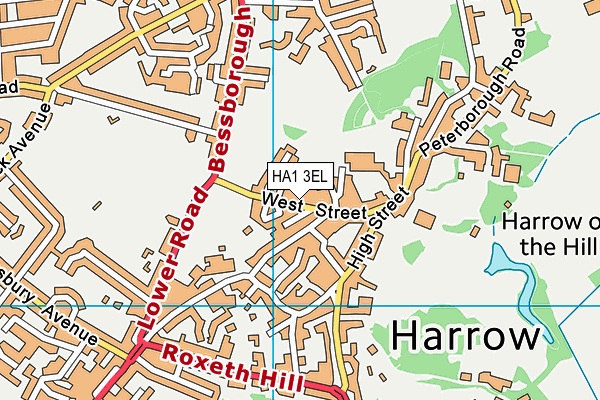 HA1 3EL map - OS VectorMap District (Ordnance Survey)