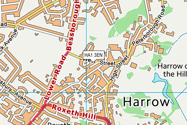 HA1 3EN map - OS VectorMap District (Ordnance Survey)