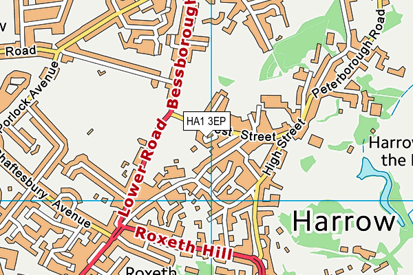 HA1 3EP map - OS VectorMap District (Ordnance Survey)