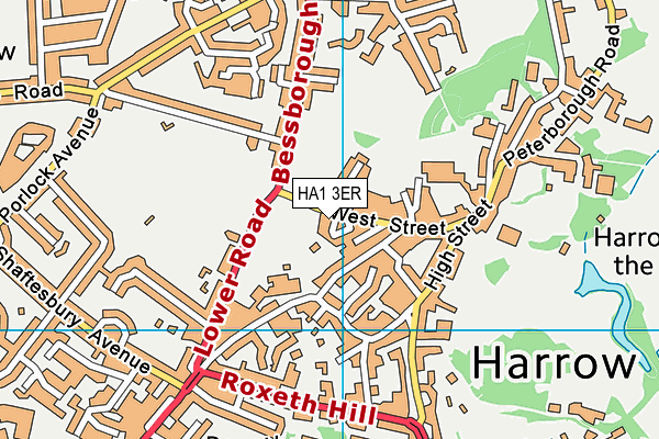 HA1 3ER map - OS VectorMap District (Ordnance Survey)