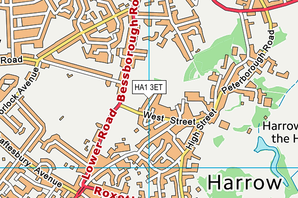 HA1 3ET map - OS VectorMap District (Ordnance Survey)