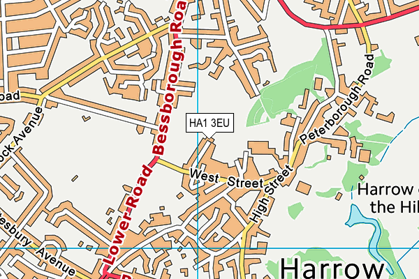 HA1 3EU map - OS VectorMap District (Ordnance Survey)