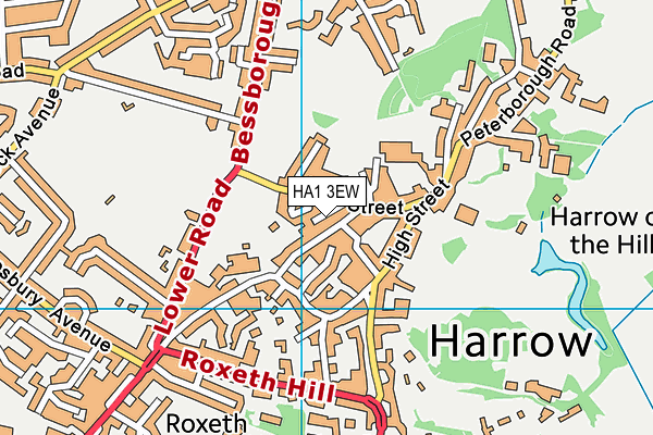 HA1 3EW map - OS VectorMap District (Ordnance Survey)