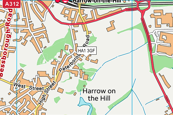 HA1 3GF map - OS VectorMap District (Ordnance Survey)