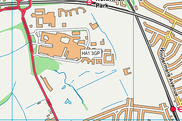 HA1 3GP map - OS VectorMap District (Ordnance Survey)