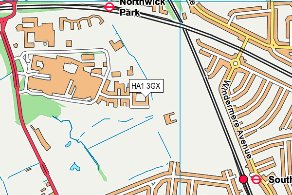 HA1 3GX map - OS VectorMap District (Ordnance Survey)