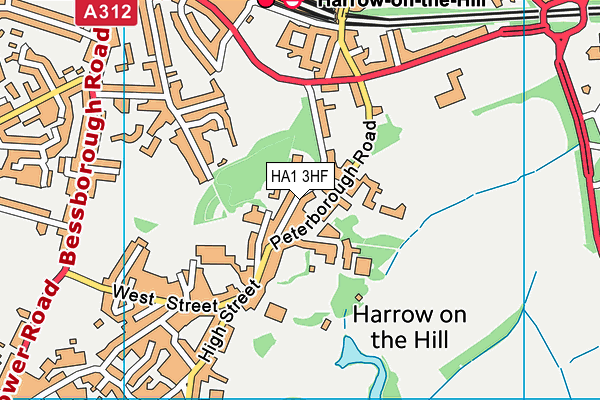 HA1 3HF map - OS VectorMap District (Ordnance Survey)