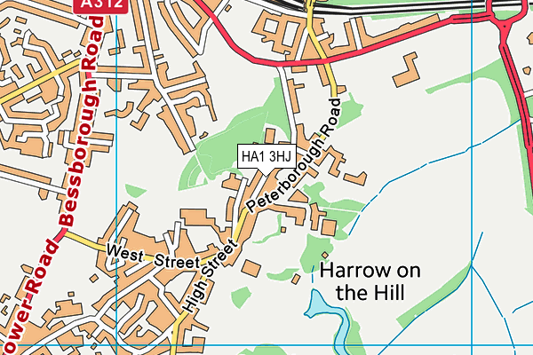 HA1 3HJ map - OS VectorMap District (Ordnance Survey)