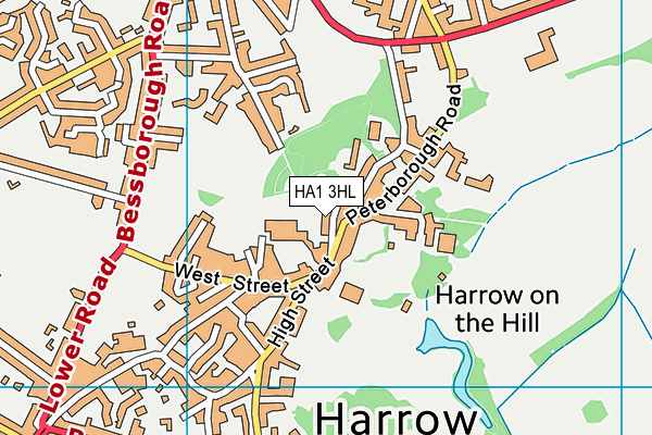 HA1 3HL map - OS VectorMap District (Ordnance Survey)
