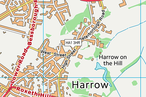 HA1 3HR map - OS VectorMap District (Ordnance Survey)