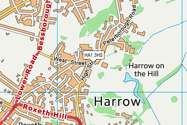 HA1 3HS map - OS VectorMap District (Ordnance Survey)