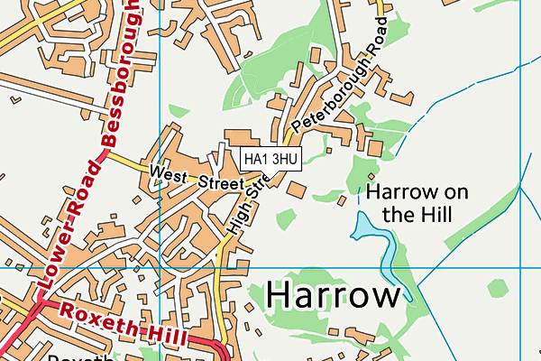 HA1 3HU map - OS VectorMap District (Ordnance Survey)