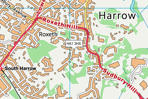 St Dominic's Sixth Form College map (HA1 3HX) - OS VectorMap District (Ordnance Survey)