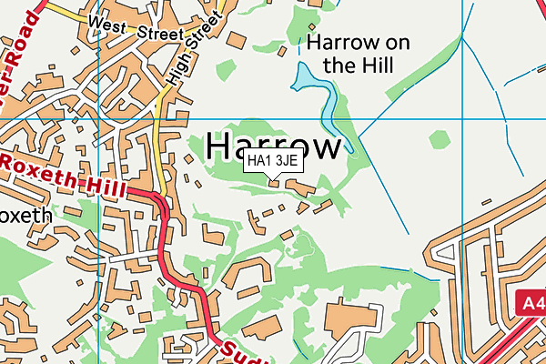 HA1 3JE map - OS VectorMap District (Ordnance Survey)