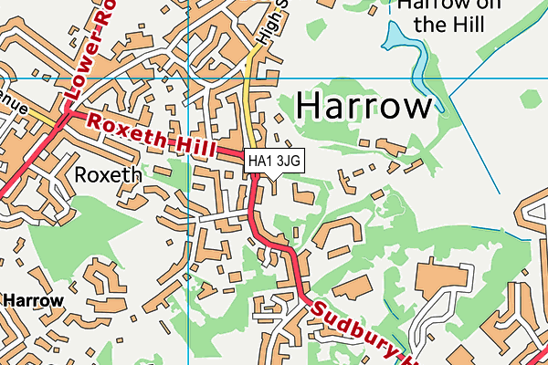 HA1 3JG map - OS VectorMap District (Ordnance Survey)