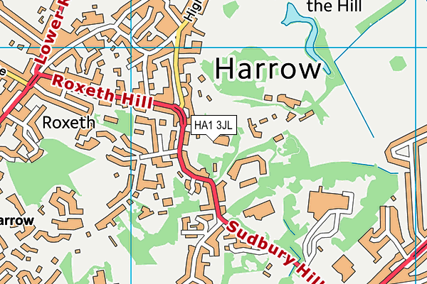 HA1 3JL map - OS VectorMap District (Ordnance Survey)