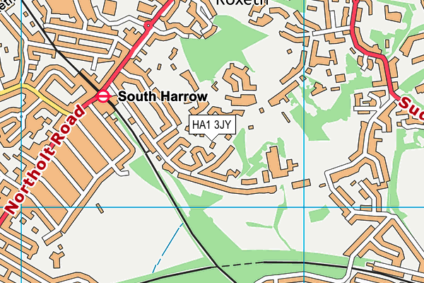 HA1 3JY map - OS VectorMap District (Ordnance Survey)
