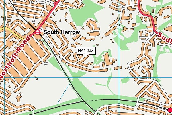 HA1 3JZ map - OS VectorMap District (Ordnance Survey)