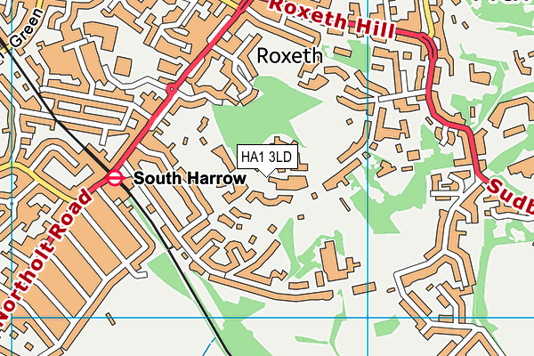 HA1 3LD map - OS VectorMap District (Ordnance Survey)