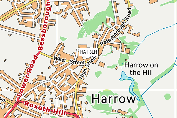 HA1 3LH map - OS VectorMap District (Ordnance Survey)
