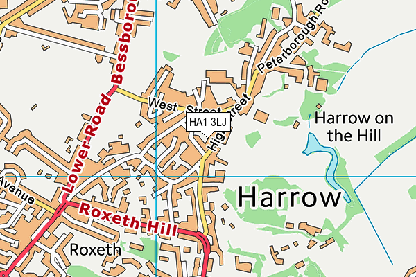 HA1 3LJ map - OS VectorMap District (Ordnance Survey)