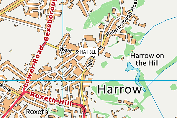 HA1 3LL map - OS VectorMap District (Ordnance Survey)