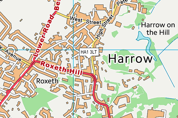 HA1 3LT map - OS VectorMap District (Ordnance Survey)