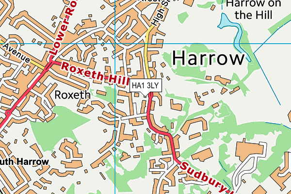 HA1 3LY map - OS VectorMap District (Ordnance Survey)
