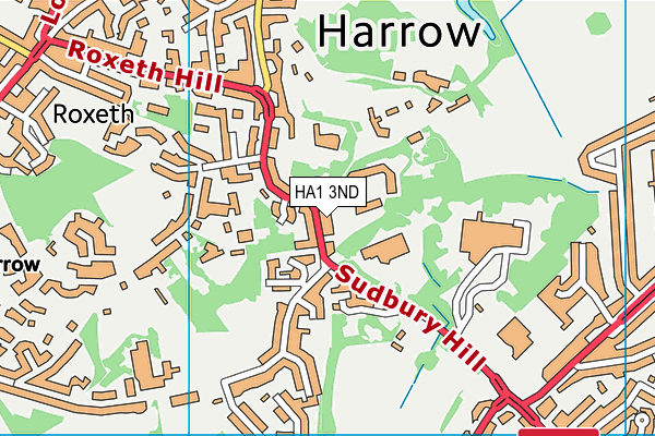 HA1 3ND map - OS VectorMap District (Ordnance Survey)