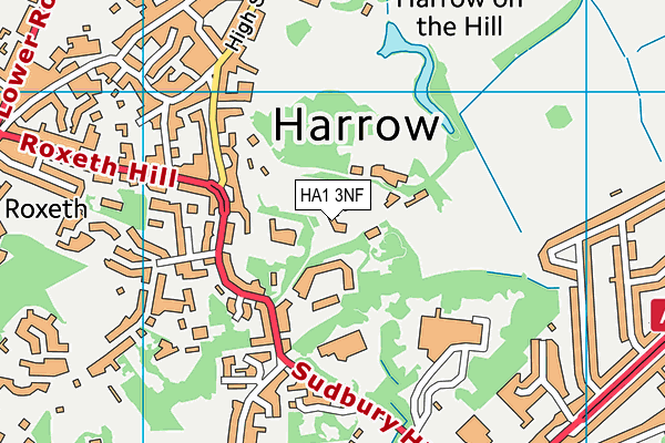 HA1 3NF map - OS VectorMap District (Ordnance Survey)