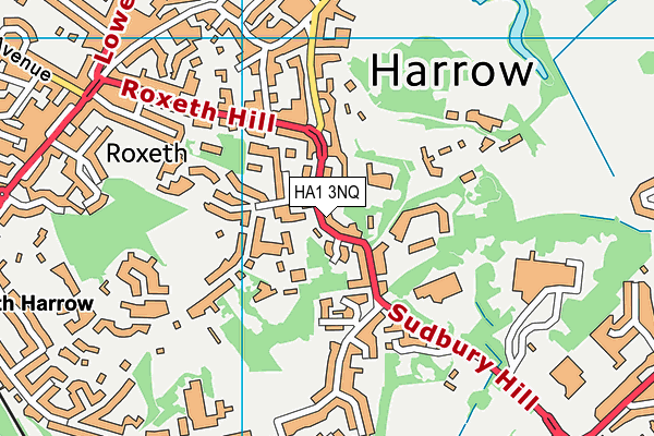 HA1 3NQ map - OS VectorMap District (Ordnance Survey)
