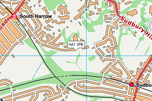 HA1 3PB map - OS VectorMap District (Ordnance Survey)