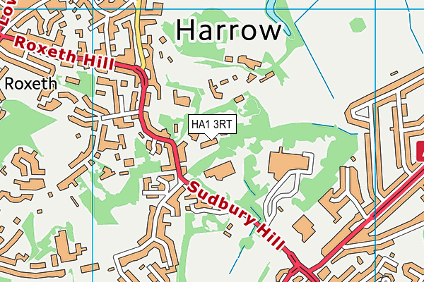 HA1 3RT map - OS VectorMap District (Ordnance Survey)
