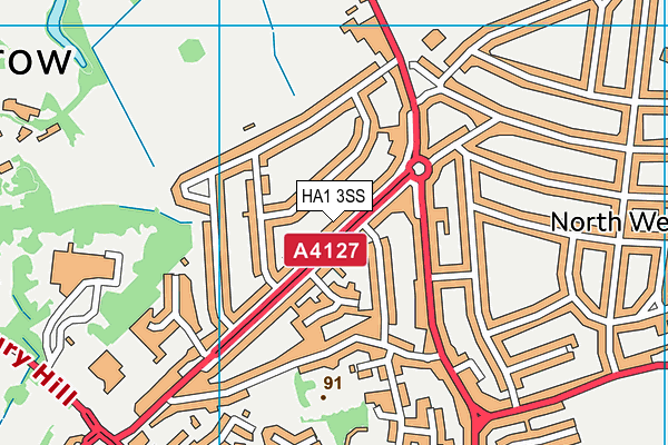 HA1 3SS map - OS VectorMap District (Ordnance Survey)