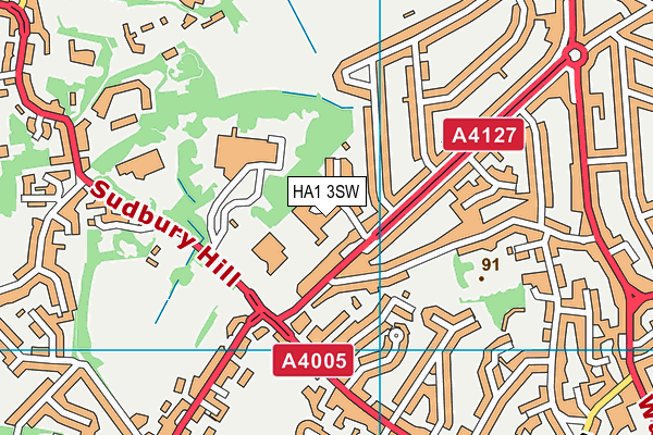 HA1 3SW map - OS VectorMap District (Ordnance Survey)