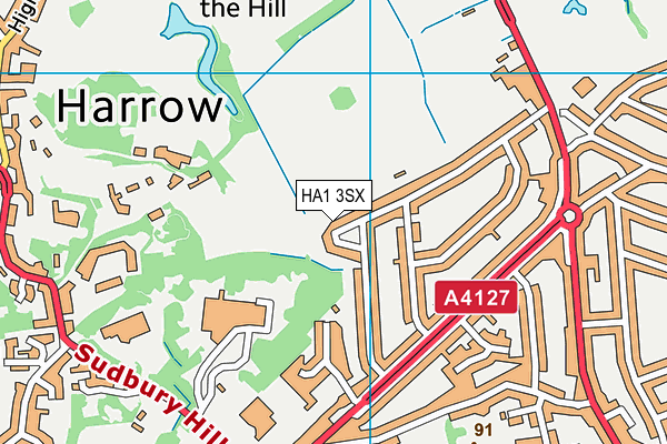 HA1 3SX map - OS VectorMap District (Ordnance Survey)