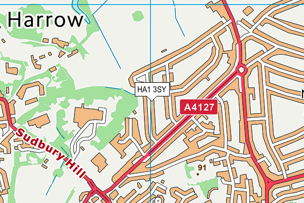 HA1 3SY map - OS VectorMap District (Ordnance Survey)
