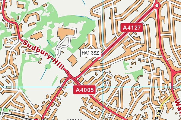 HA1 3SZ map - OS VectorMap District (Ordnance Survey)