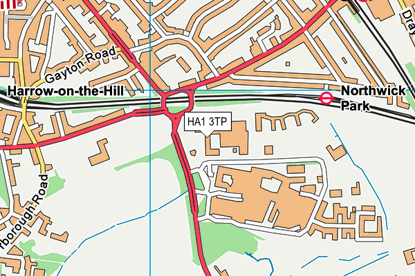 University Of Westminster (Harrow Sports Hall) map (HA1 3TP) - OS VectorMap District (Ordnance Survey)