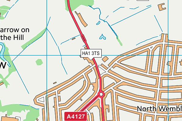 HA1 3TS map - OS VectorMap District (Ordnance Survey)