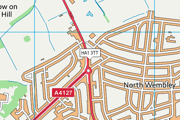 HA1 3TT map - OS VectorMap District (Ordnance Survey)