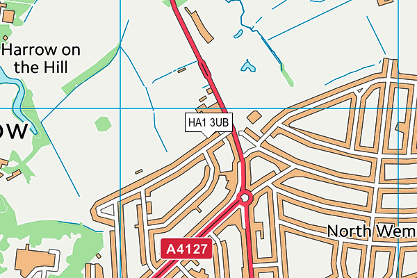 HA1 3UB map - OS VectorMap District (Ordnance Survey)