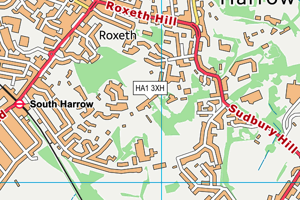 HA1 3XH map - OS VectorMap District (Ordnance Survey)