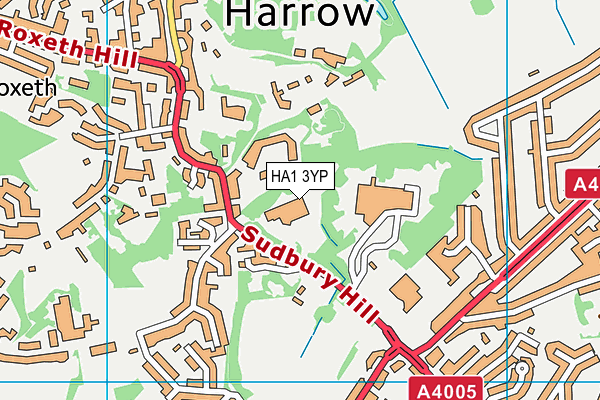 HA1 3YP map - OS VectorMap District (Ordnance Survey)