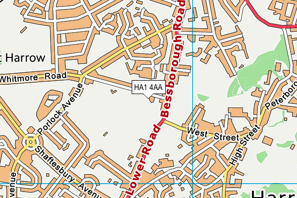 HA1 4AA map - OS VectorMap District (Ordnance Survey)